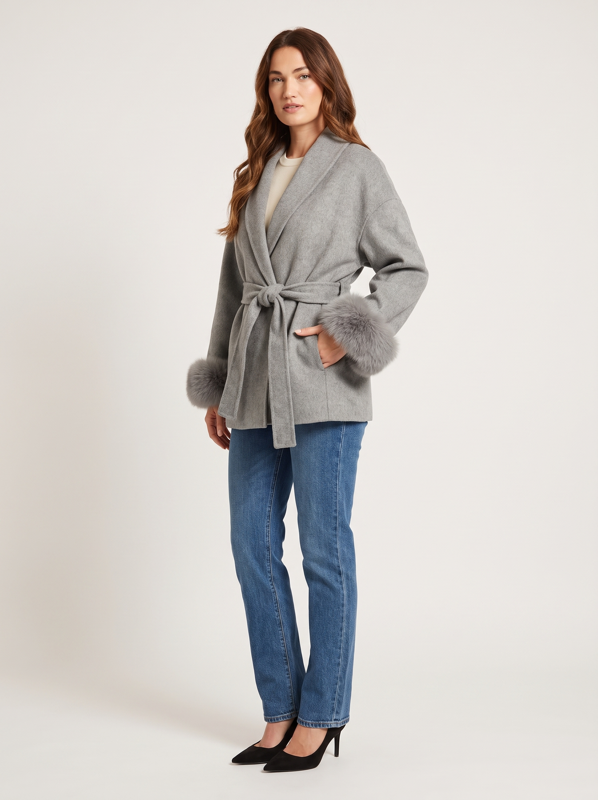 Elyana - Nemali Coat grey profil